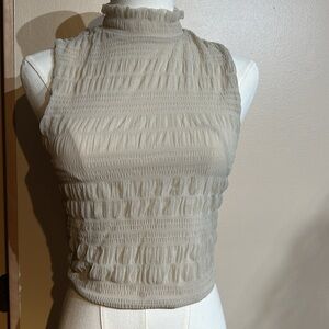 House of Harlow 1960 Cream Mesh Top